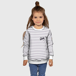 Свитшот детский Кен - серые и белые полосы, цвет: 3D-белый — фото 2
