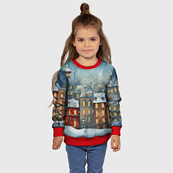 Свитшот детский Новогодний городок, цвет: 3D-красный — фото 2
