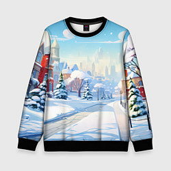 Свитшот детский Зимнее предновогоднее настроение, цвет: 3D-черный