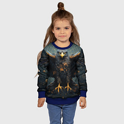 Свитшот детский Орёл с расправленными крыльями, цвет: 3D-синий — фото 2