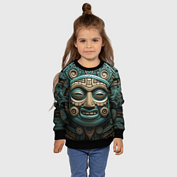 Свитшот детский Орнамент в стиле индейцев майя, цвет: 3D-черный — фото 2