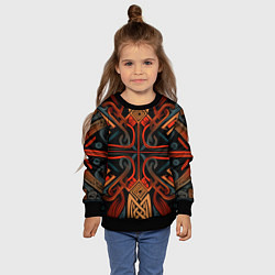 Свитшот детский Орнамент в скандинавском стиле, цвет: 3D-черный — фото 2