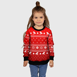 Свитшот детский Свитер с драконами - паттерн, цвет: 3D-черный — фото 2