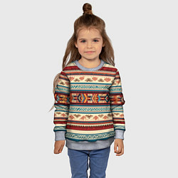 Свитшот детский Этнический паттерн в горизонтальную полоску, цвет: 3D-меланж — фото 2