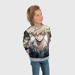 Свитшот детский Моя геройская академия Кацуки Бакуго, цвет: 3D-меланж — фото 2