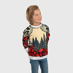 Свитшот детский Новогодний лес, цвет: 3D-белый — фото 2