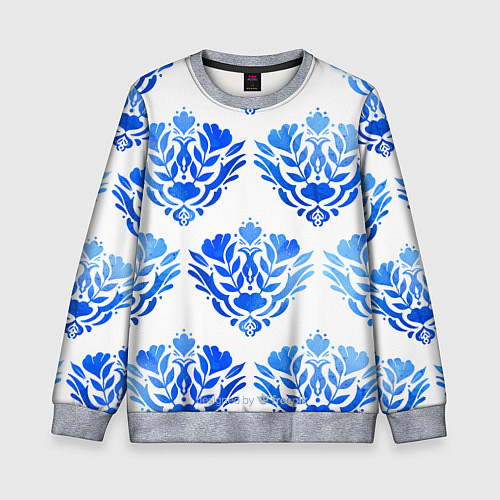 Детский свитшот Floral pattern - watercolor / 3D-Меланж – фото 1