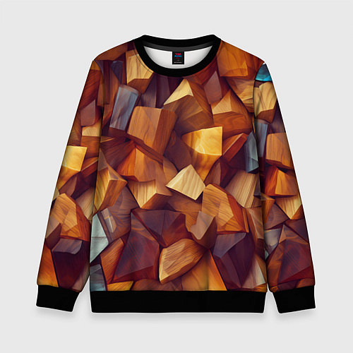 Детский свитшот Паттерн камни и кристаллы / 3D-Черный – фото 1