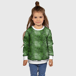 Свитшот детский Крокодилья кожа паттерн, цвет: 3D-белый — фото 2