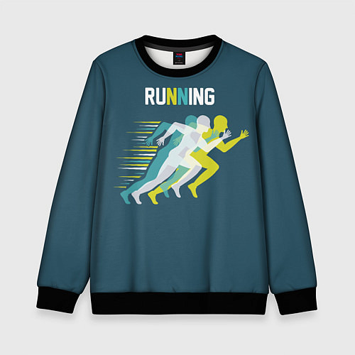Детский свитшот Бег / 3D-Черный – фото 1