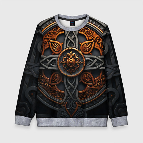 Детский свитшот Орнамент в викингском стиле / 3D-Меланж – фото 1