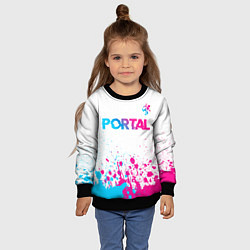 Свитшот детский Portal neon gradient style посередине, цвет: 3D-черный — фото 2