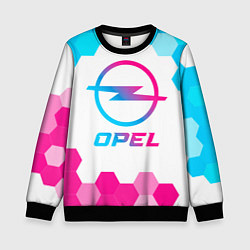 Свитшот детский Opel neon gradient style, цвет: 3D-черный