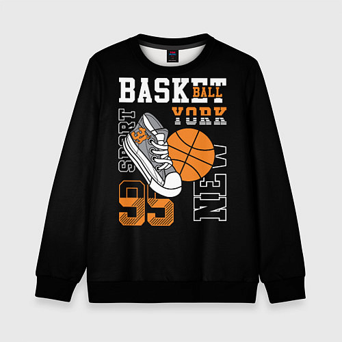 Детский свитшот Basketball New York / 3D-Черный – фото 1