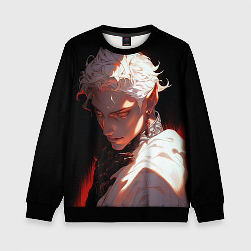 Детский свитшот Астарион из балдурс гейт 3 / 3D-Черный – фото 1