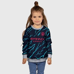 Свитшот детский Эрлинг Холланд Манчестер Сити форма 23-24 третья, цвет: 3D-меланж — фото 2