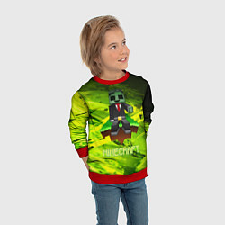 Свитшот детский Крипер майнкрафт гейм, цвет: 3D-красный — фото 2