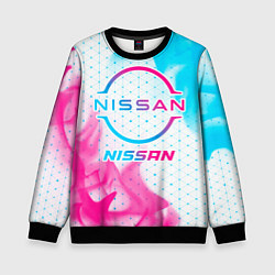 Свитшот детский Nissan neon gradient style, цвет: 3D-черный