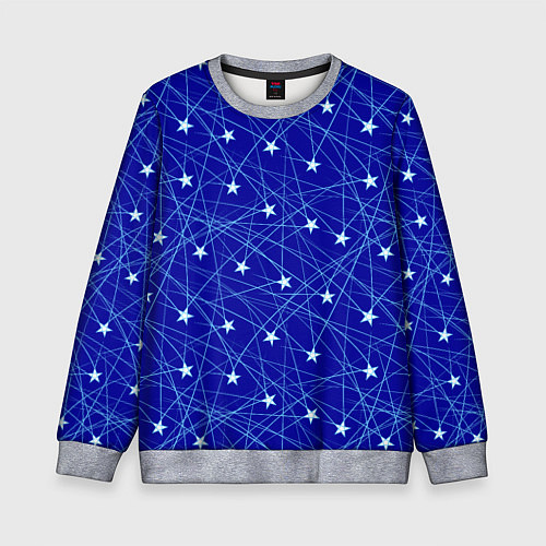 Детский свитшот Звездопад на синем / 3D-Меланж – фото 1