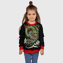 Свитшот детский Символ года зеленый дракон, цвет: 3D-красный — фото 2