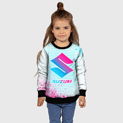 Свитшот детский Suzuki neon gradient style, цвет: 3D-черный — фото 2