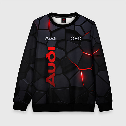 Детский свитшот Audi - плиты с эффектом свечения / 3D-Черный – фото 1
