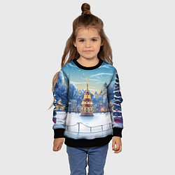 Свитшот детский Новогодняя погода, цвет: 3D-черный — фото 2