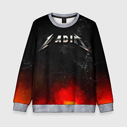 Свитшот детский Вадим в стиле Металлика - огонь и искры, цвет: 3D-меланж