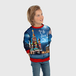 Свитшот детский Москва новогодняя, цвет: 3D-красный — фото 2