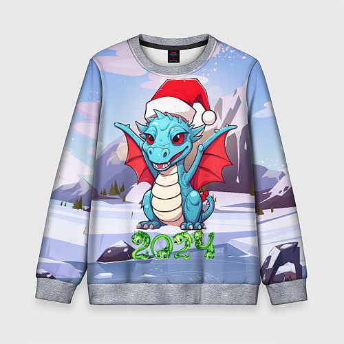 Детский свитшот Символ года дракон 2024 / 3D-Меланж – фото 1