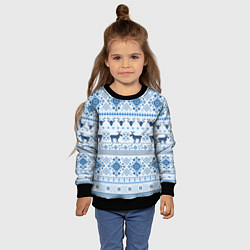 Свитшот детский Blue sweater with reindeer, цвет: 3D-черный — фото 2