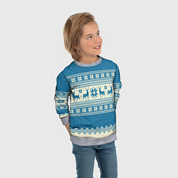 Свитшот детский Sweater with deer on a blue background, цвет: 3D-меланж — фото 2