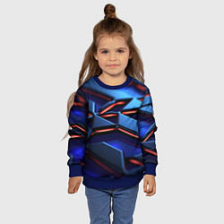Свитшот детский Плиты синего оттенка, цвет: 3D-синий — фото 2