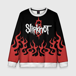 Свитшот детский Slipknot в огне, цвет: 3D-белый