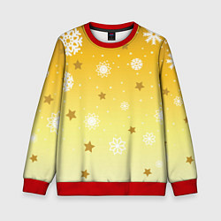 Детский свитшот Снежинки и звезды на желтом