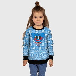 Свитшот детский Huggy Wuggy christmas sweater, цвет: 3D-черный — фото 2