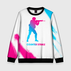 Свитшот детский Counter Strike neon gradient style, цвет: 3D-черный