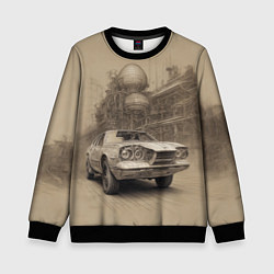 Свитшот детский Скетч футуристичного спорткара, цвет: 3D-черный
