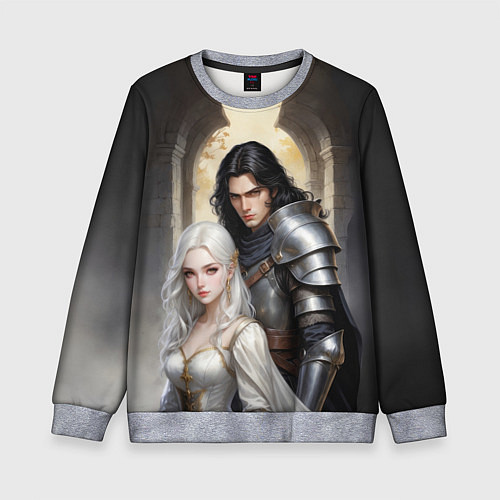 Детский свитшот Принцесса и её рыцарь / 3D-Меланж – фото 1