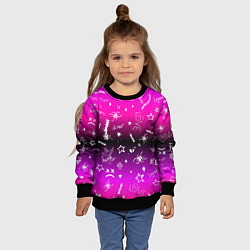 Свитшот детский Тату Лил Пипа на фиолетовом, цвет: 3D-черный — фото 2