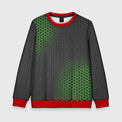 Свитшот детский Карбон с неоновой подсветкой, цвет: 3D-красный