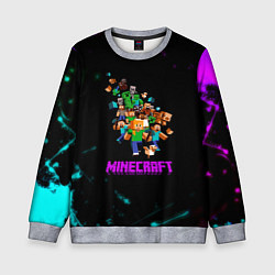 Свитшот детский Minecraft neon краски, цвет: 3D-меланж