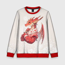 Свитшот детский Красный дракон в свитере, цвет: 3D-красный