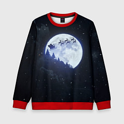 Свитшот детский Рождественская ночь, цвет: 3D-красный