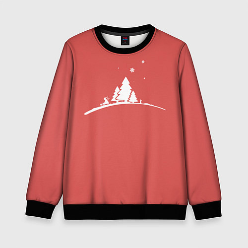 Детский свитшот Minimalistic Christmas / 3D-Черный – фото 1
