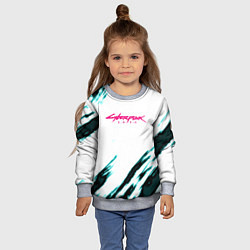 Свитшот детский Cyberpunk2077 stripes, цвет: 3D-меланж — фото 2