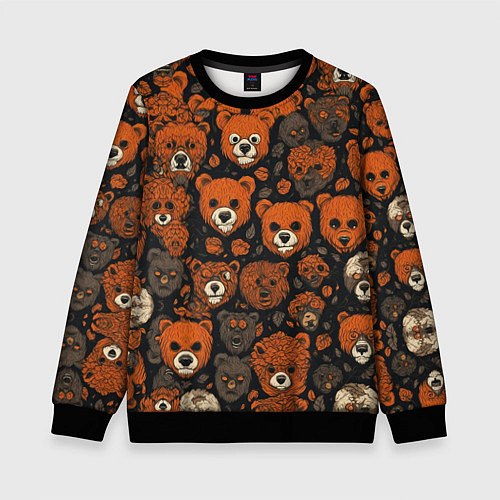 Детский свитшот Мишки сердитые / 3D-Черный – фото 1
