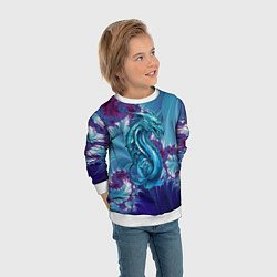 Свитшот детский Dragon - irezumi - ai art, цвет: 3D-белый — фото 2