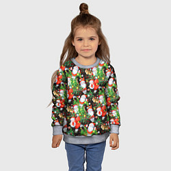 Свитшот детский Деды Морозы с подарками, цвет: 3D-меланж — фото 2