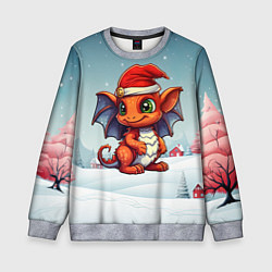 Свитшот детский Символ нового 2024 года дракон, цвет: 3D-меланж
